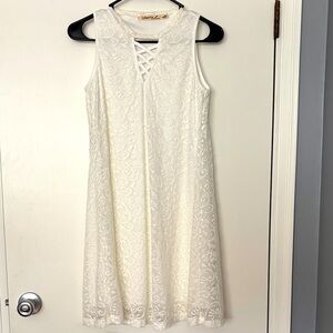 Lily Rose Ivory Lace Midi Dress. Size S